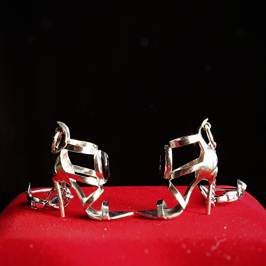 Sterling silver high heel earrings